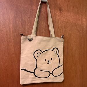 Cute Bear Canvas Tote Bag